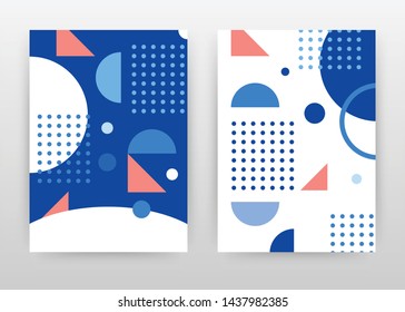 Geometric blue red dotted shapes business background design for annual report, brochure, flyer, poster. Geometry blue abstract brochure template. Vector illustration for flyer, leaflet, poster in A4