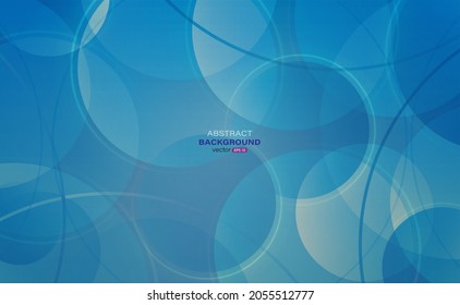 Geometric blue shape with circle lines abstract background. Vector illustration