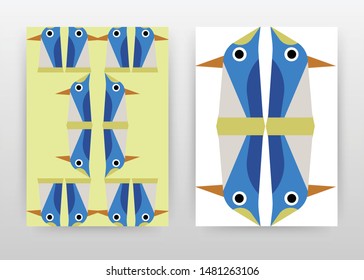 Geometric blue shark texture design for annual report, brochure, flyer, poster. Animals background vector illustration for flyer, leaflet, poster. Abstract A4 brochure template.