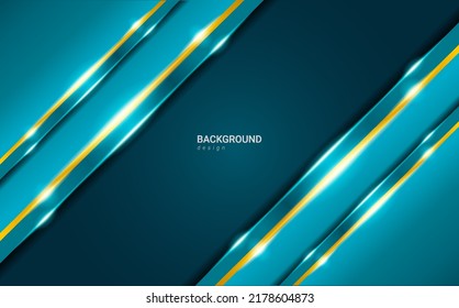 Diseño de fondo de forma lujoso geométrico azul brillante