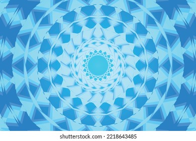 Geometric Blue Sunburst Pattern Abstract Background. Rays. Radial. Summer Banner. Vector Illustration