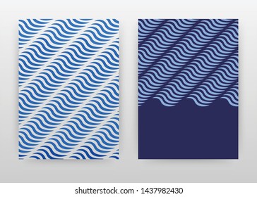 Geometric blue waves business background design for annual report, brochure, flyer, poster. Blue Geometry Pattern abstract brochure template. Vector illustration for flyer, leaflet, poster in A4 size