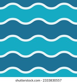 Geometrische blaue Streifen wie Wasserfluss, nahtloser Musterhintergrund 