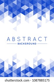 Geometric Blue and White Abstract Vector Background for Use in Design. Modern Polygon Texture with Text.