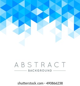 Geometric Blue and White Abstract Vector Background for Use in Design. Modern Polygon Texture with Text.