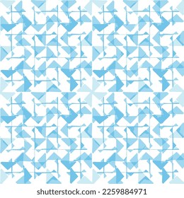  fondo de mosaico sin fisuras geométrico de color azul y blanco. Ilustración vectorial.