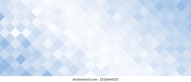 Fondo blanco azul geométrico de la textura del mosaico del gradiente, forma cuadrada abstracta de la escena del modelo del pixel de la rejilla para la marca, calendario, postal, salvapantallas, cartel.