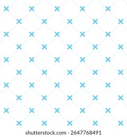 Geometrisch blauw x diagonaal patroon naadloos