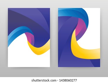 Geometric blue yellow purple design for annual report, brochure, flyer, poster. Geometry colorful background vector illustration for flyer, leaflet, poster. Abstract A4 brochure template.