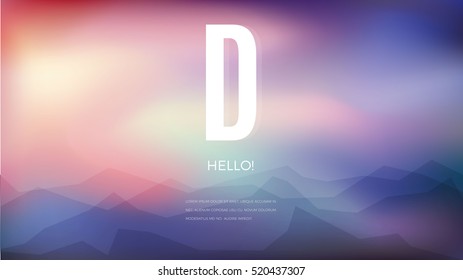 Geometric Blur abstract background with mountains and text. Vector design illustration