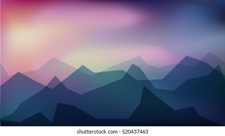 Geometric Blur abstract background with mountains . Vector design illustration