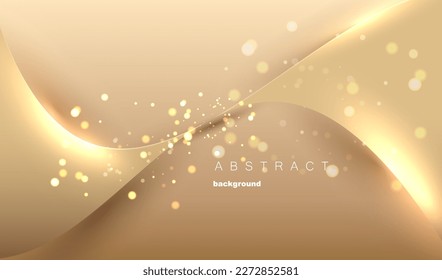 Geometric blurred gold lines and splash dots luxury abstract background. Invitation golden glitter card design. Vector eps10.