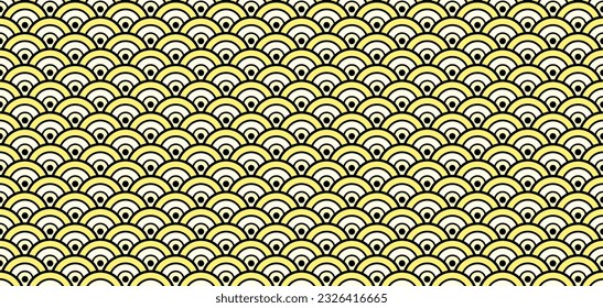 Geometric Bohemian Asian Print. Luxurious Japanese Wave Samless Pattern. Rich VIP Japanese Clothes Design. Elegant Kimono, Tie Dye Ikat Shibori Wabi Sabi Water Texture. Chinese Seamless Wave Pattern.