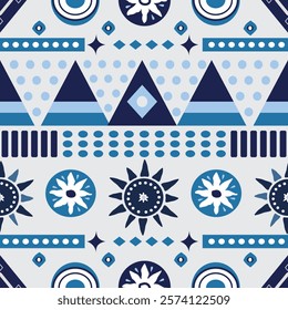 Geometric and bohemian seamless pattern style