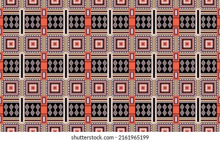 Geometric boho Ethnic seamless pattern. Tribal line print in African, Mexican, American, Indian style. Traditional Design for print wrapping paper carpet textile texture background industry