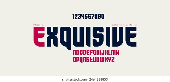 Geometric bold elegant sans serif typeface, vector thick minimal simple minimal font, retro poster and advertising letters and numbers alphabet for logos headers or slogans.