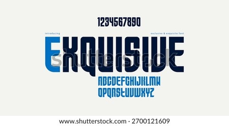 Geometric bold elegant sans serif typeface, vector thick minimal simple minimal font, retro poster and advertising letters and numbers alphabet for logos headers or slogans.