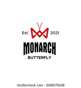 Geometric and bold logo about crown and butterfly.
EPS 10, Vector.