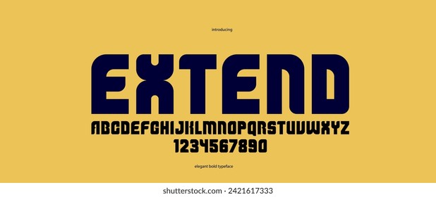 negrita geométrica sans serif tipo de letra, vectorial grueso y macizo simple tipo de letra, letras de afiche y publicidad y alfabeto de números para encabezados o lemas de logos.