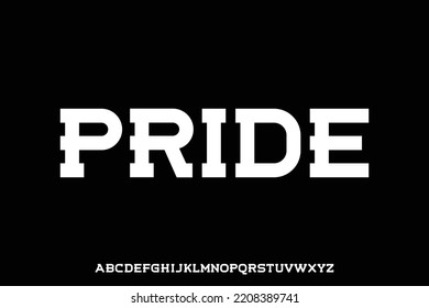Geometric bold slab display font vector