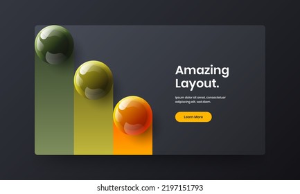 Geometric book cover design vector concept. Simple realistic spheres flyer illustration.