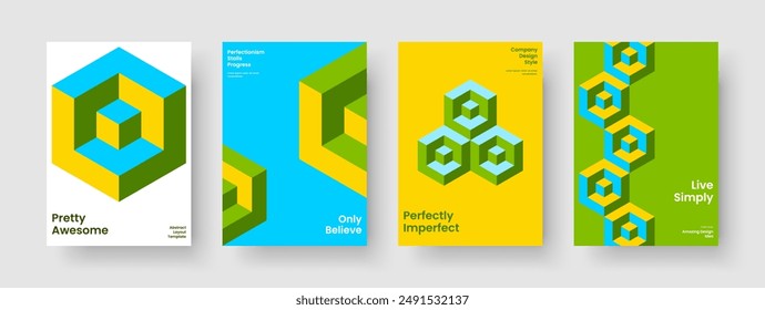 Geometrisches Buchcover-Layout. Abstraktes Posterdesign. Creative Banner Vorlage. Bericht. Flyer. Hintergrund. Geschäftspräsentation. Broschüre. In: Magazine. Werbung. Portfolio. Brande Identität. Broschüre