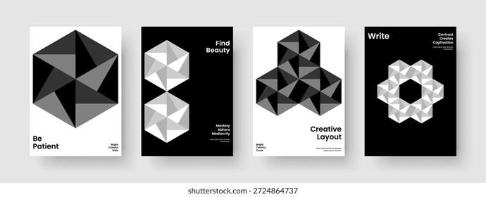 Geometric Book Cover Layout. Creative Report Design. Modern Brochure Template. Flyer. Poster. Background. Banner. Business Presentation. Magazine. Brand Identity. Handbill. Portfolio. Advertising