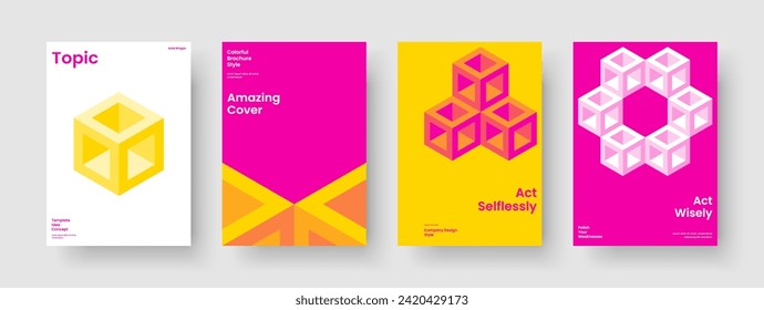 Geometric Book Cover Layout. Isolated Report Template. Abstract Business Presentation Design. Banner. Background. Brochure. Poster. Flyer. Notebook. Magazine. Newsletter. Advertising. Leaflet