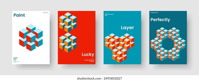 Diseño de portada de libro geométrico. Plantilla de presentación empresarial aislada. Diseño de Anuncio creativo. Cartel. Antecedentes. Informe. Volante. Folleto. Boletín informativo. Cartera. Handbill. Catálogo. Portátil