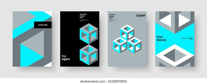 Geometric Book Cover Template. Abstract Banner Layout. Isolated Flyer Design. Background. Report. Brochure. Business Presentation. Poster. Handbill. Notebook. Advertising. Catalog. Leaflet