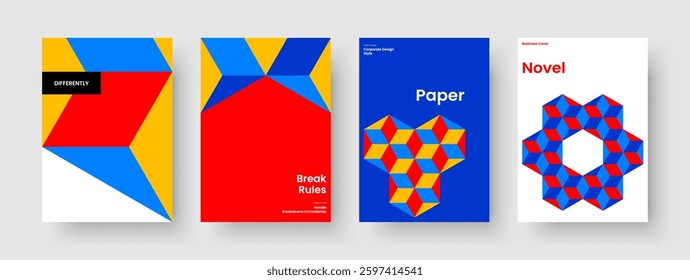 Geometric Book Cover Template. Abstract Brochure Layout. Modern Flyer Design. Background. Poster. Report. Banner. Business Presentation. Portfolio. Brand Identity. Handbill. Newsletter. Magazine
