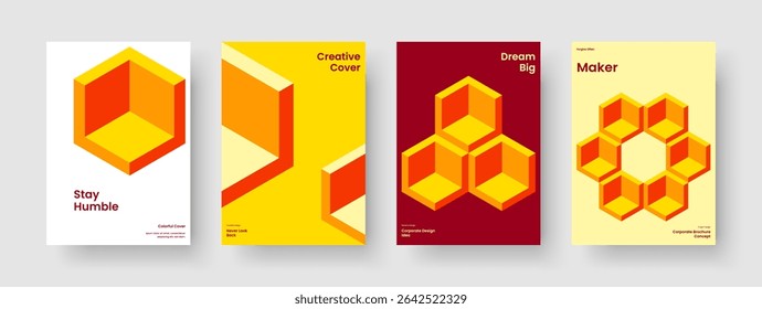 Modelo Geométrico de Capa de Livro. Layout de apresentação empresarial criativa. Design de panfleto isolado. Histórico. Brochura. Cartaz. Faixa. Relatório. Catálogo. Identidade da marca. Boletim informativo. Carteira. Diário