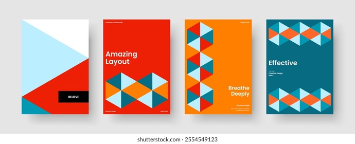 Geometric Book Cover Template. Isolated Banner Layout. Creative Background Design. Flyer. Poster. Business Presentation. Brochure. Report. Portfolio. Pamphlet. Handbill. Advertising. Notebook