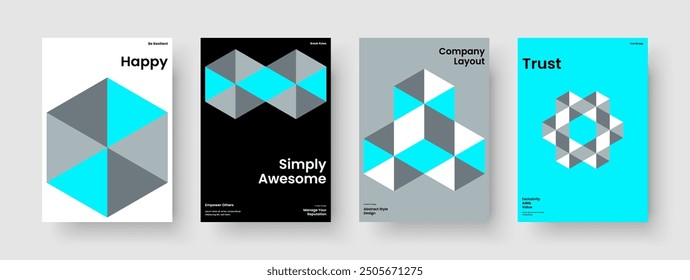 Geometric Book Cover Template. Modern Background Design. Creative Flyer Layout. Banner. Poster. Business Presentation. Brochure. Report. Journal. Portfolio. Advertising. Pamphlet. Leaflet. Catalog