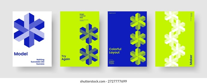 Vorlage für geometrisches Buchcover. Modernes Posterlayout. Abstraktes Business Presentation Design. Banner. Flyer. Bericht. Hintergrund. Broschüre. Packungsbeilage. Zeitschrift. Katalog. Broschüre. Werbung