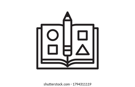 Icono de libro geométrico ilustración vectorial de estilo plano.