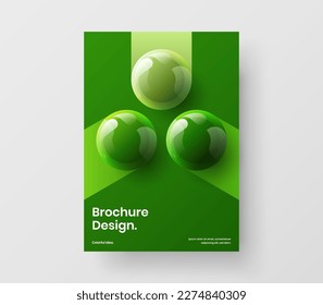 Ilustración de diseño vectorial de folletos geométricos. Esferas realistas multicolores diseño de identidad de empresa.