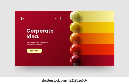 Geometric booklet vector design template. Abstract 3D spheres brochure illustration.