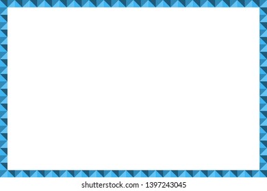 Geometric border frame vector blue color. Modern style template for collage.