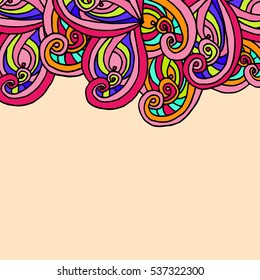 geometric border on a pink background drawing