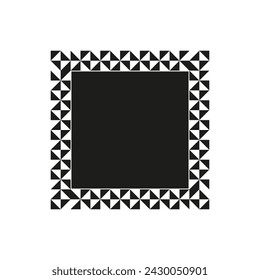 Geometric border, square frame, modern design. Symmetric pattern, minimalist style. Vector illustration. EPS 10.