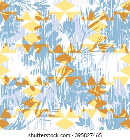 Geometric botanical pattern seamless vector background tile