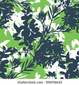 Geometric botanical pattern seamless vector background tile
