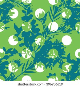 Geometric botanical pattern seamless vector background tile
