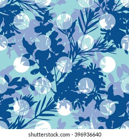 Geometric botanical pattern seamless vector background tile
