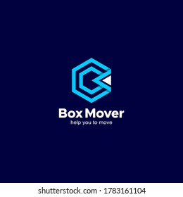 Geometric Box with arrow logo