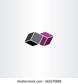 geometric box illusion vector icon 