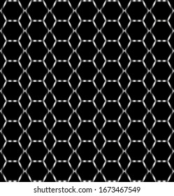 Geometric braided mesh cell shape pattern background.