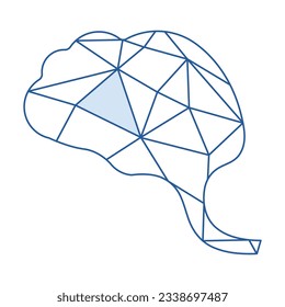 Geometric brain brochure element design. Mathematical shape. Vector illustration with empty copy space for text. Editable shape for poster decoration. Creative and customizable frame