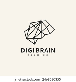 geometric brain connection logo design illustration 2
